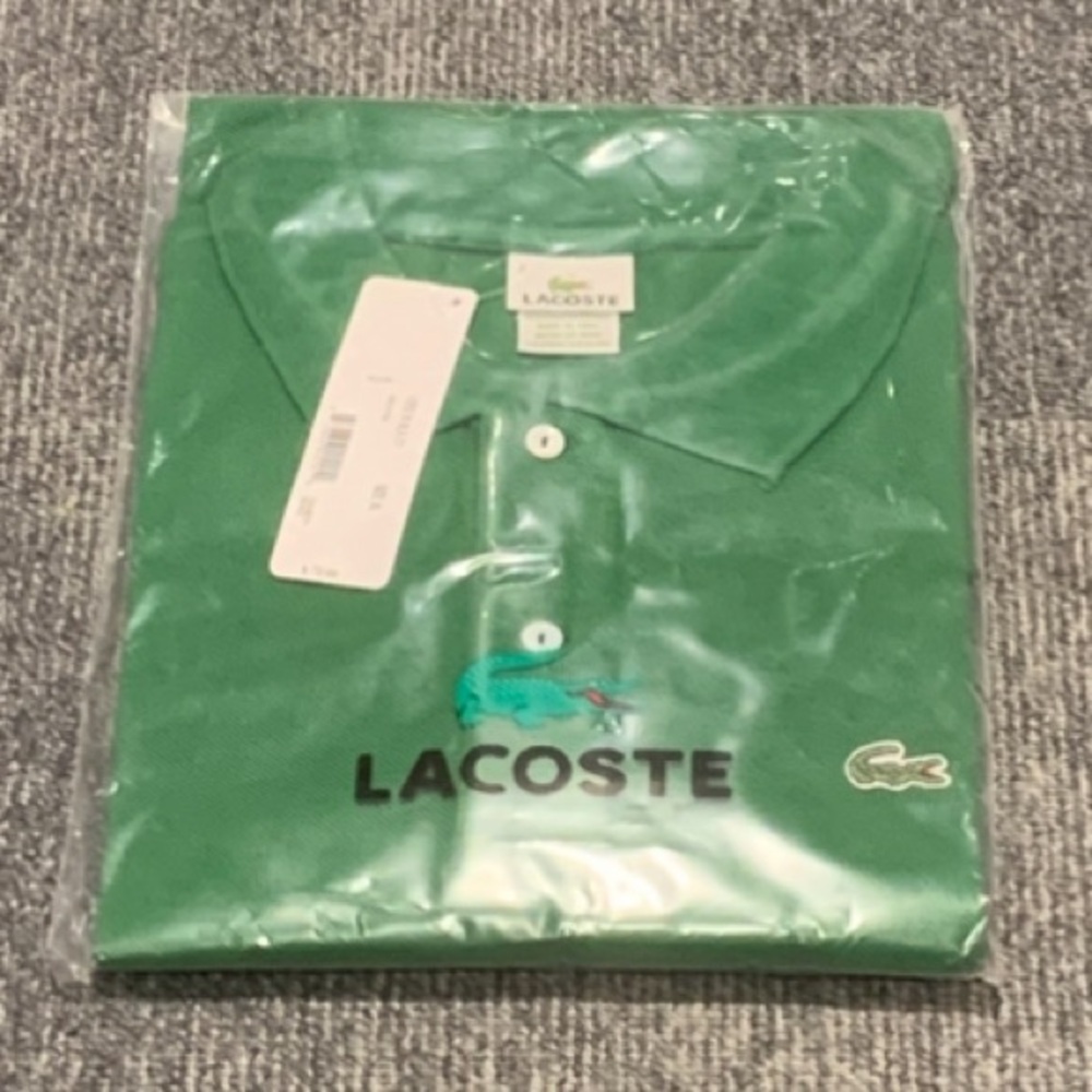 Lacoste Green Polo Shirt Classic Cotton Piqué Brand New With Tags Size 7 / XL
